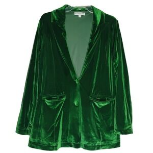 Blakely Women's L/XL Green Velvet Jacket Blazer St Patricks Day Christmas